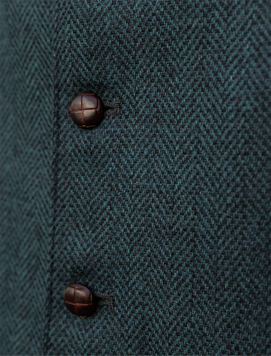 Donegal Tweed Waistcoat - Black Twill Label