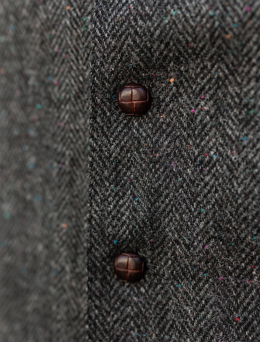 Donegal Tweed Waistcoat - Charcoal Fleck