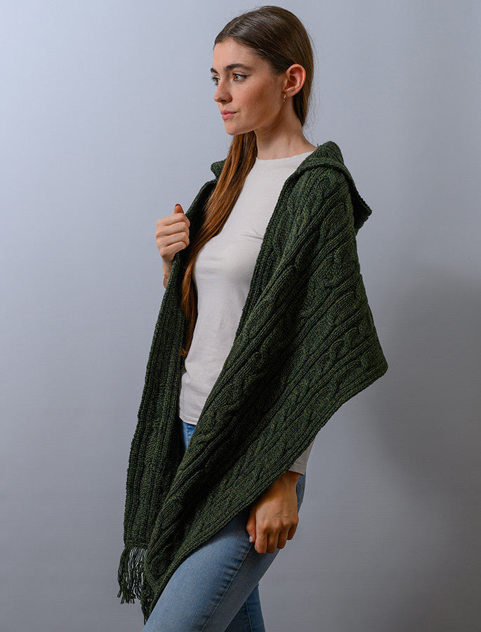 Hooded Scarf Shawl - Army Green 