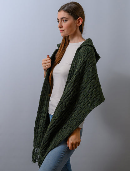 Hooded Scarf Shawl - Army Green 