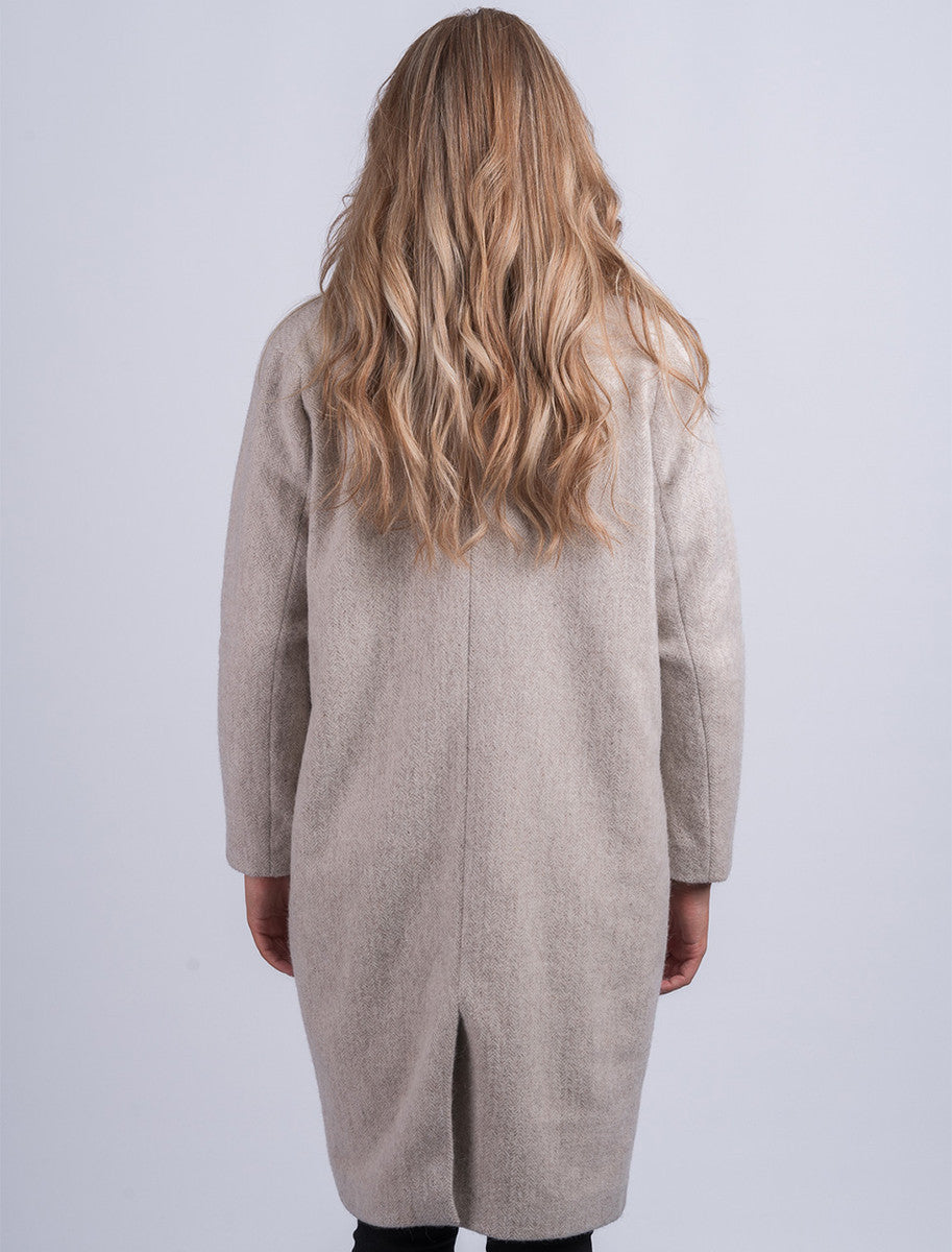 Ladies Irish Alpaca City Coat - Natural 