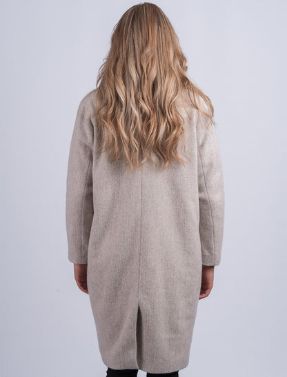 Ladies Irish Alpaca City Coat - Natural 