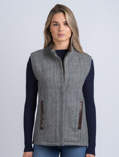 Ladies Tweed Body Warmer - Light Grey 