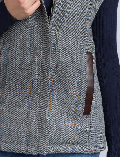 Ladies Tweed Body Warmer - Light Grey 