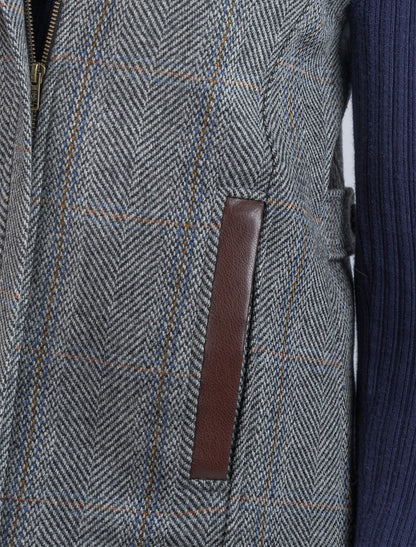 Ladies Tweed Body Warmer - Light Grey 