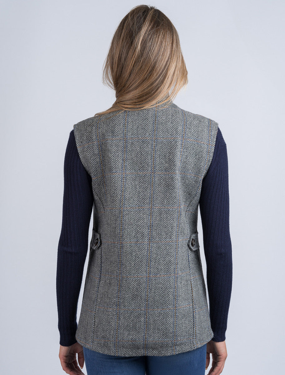Ladies Tweed Body Warmer - Light Grey 