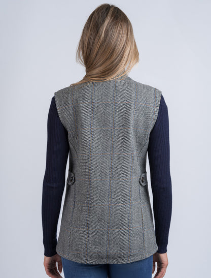 Ladies Tweed Body Warmer - Light Grey 