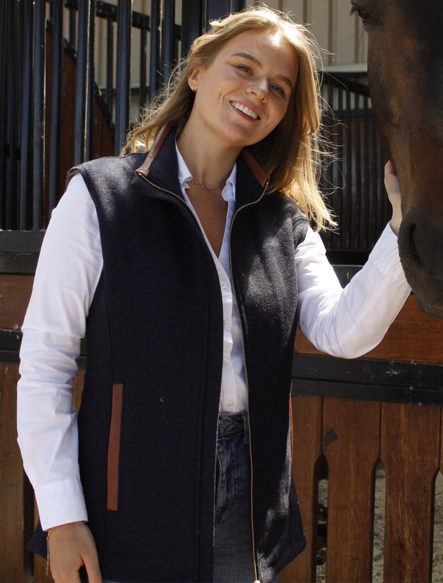 Ladies Tweed Body Warmer - Navy 