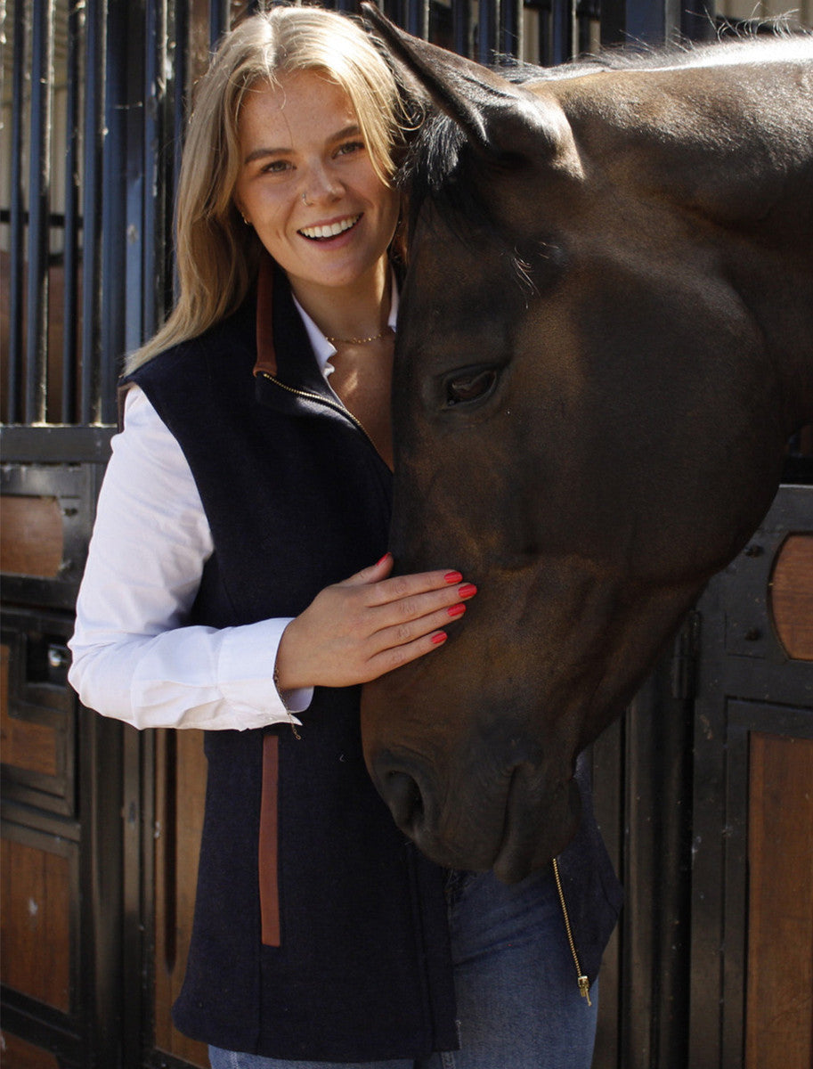 Ladies Tweed Body Warmer - Navy 