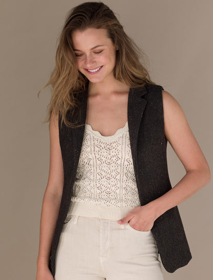Ladies Irish Brown Tweed Gilet