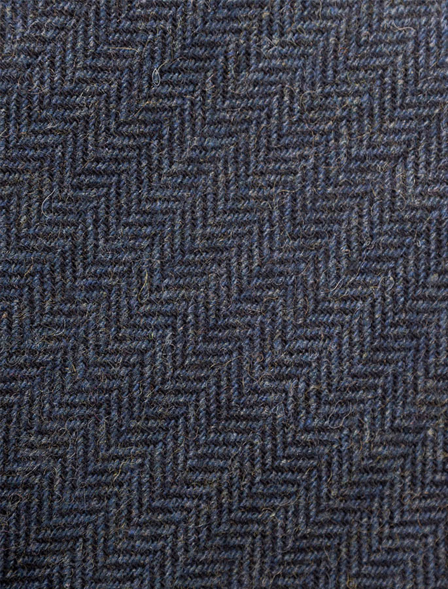 Tweed Herringbone Waistcoat - Navy 