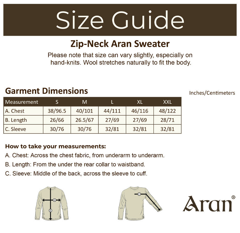 Zip-Neck Aran Sweater