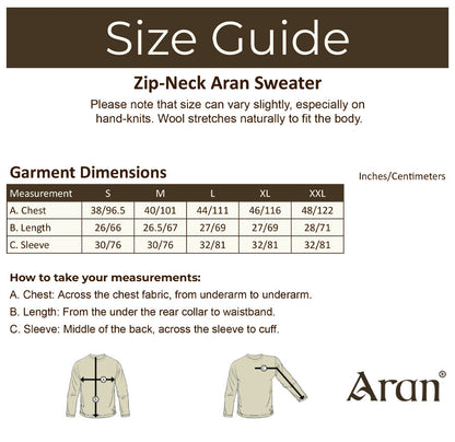 Zip-Neck Aran Sweater