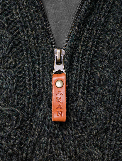 Zip-Neck Aran Sweater