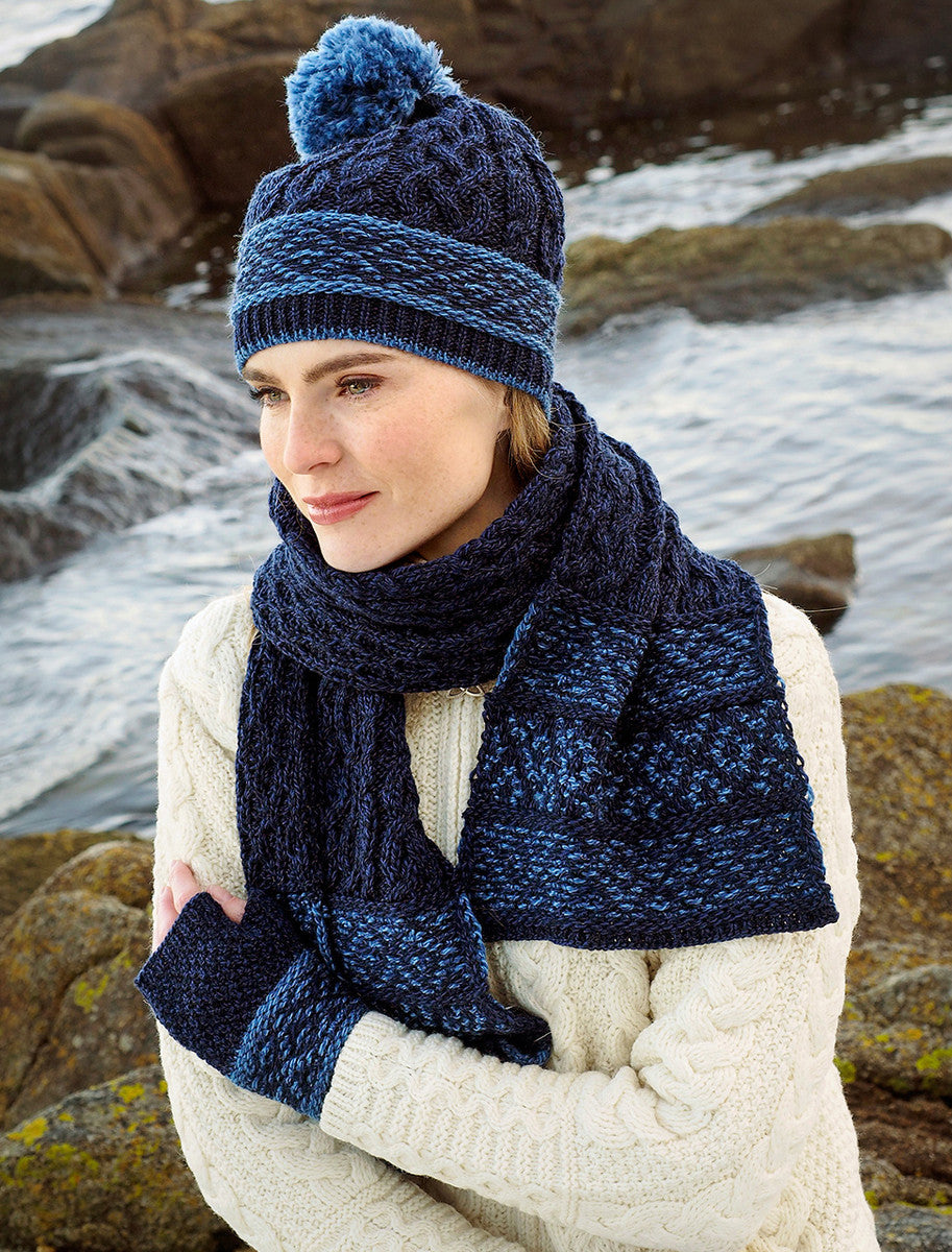 Ladies Fairisle Merino Wool Hat - Midnight 