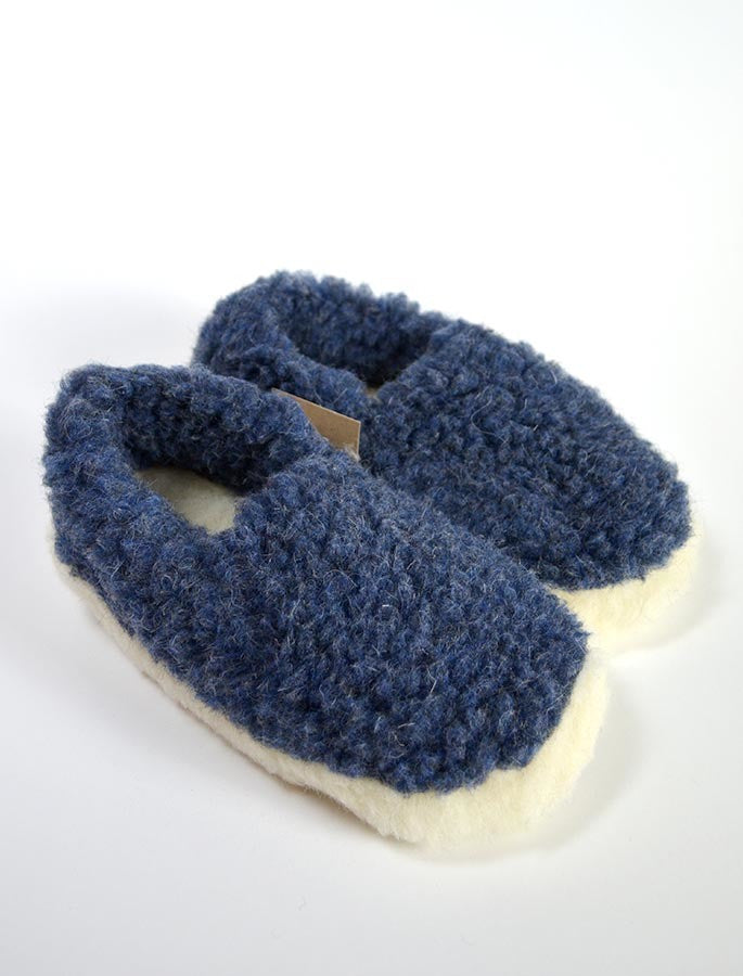 Merino Wool Slipper -  dark blue