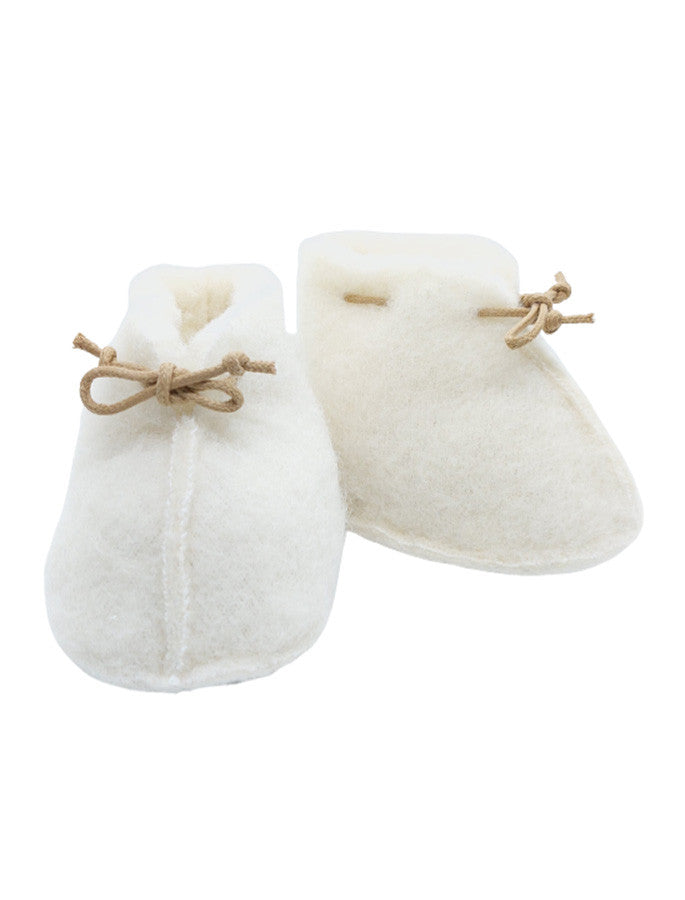 Merino Wool Baby Booties - Natural White 