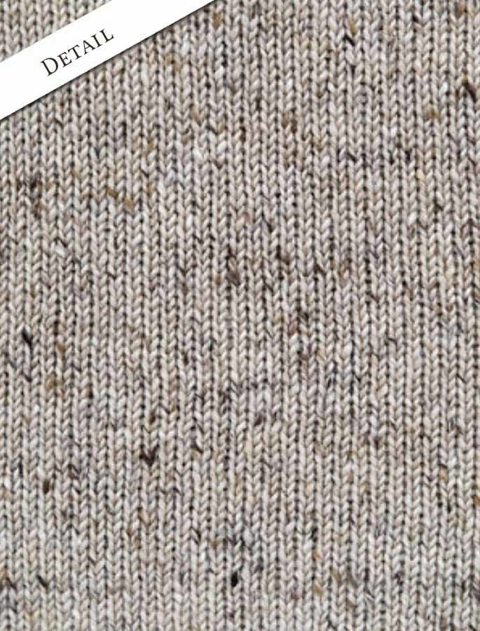 Pattern Detail of Donegal Tweed Half Zip Sweater