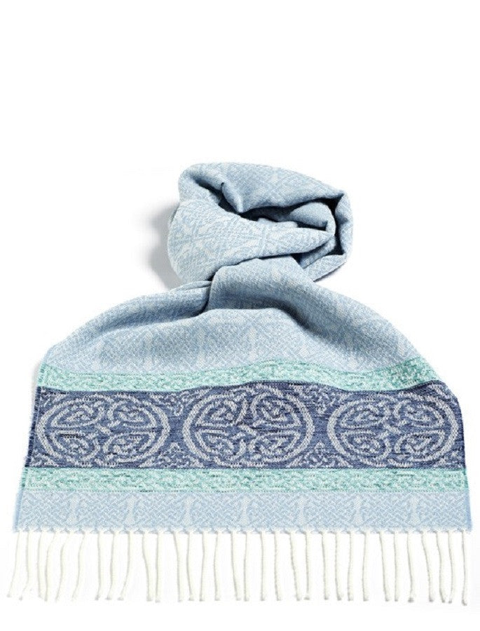 Celtic Border Pattern Scarf - Alaska Blue 