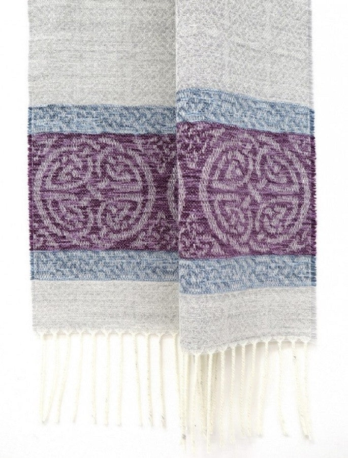 Celtic Border Pattern Scarf - Artic Grey 