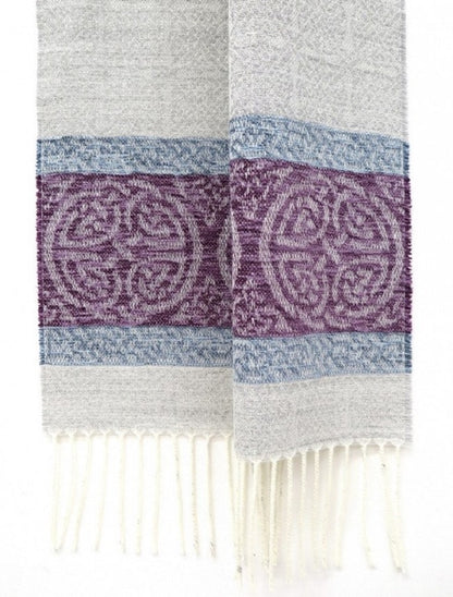 Celtic Border Pattern Scarf - Artic Grey 