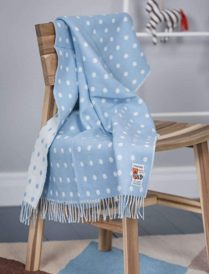 Lambswool Baby Throw - Blue Spot 