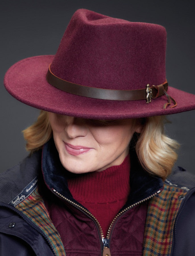 Boston Jack Felt Hat - Deep Burgundy 