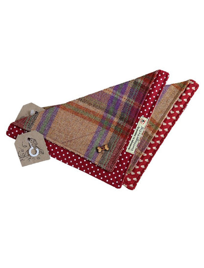 weed Wool Doggy Neckerchief Bandana - Burgandy