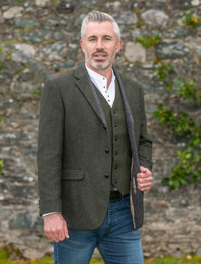 Casement Green Classic Fit Tweed Jacket 