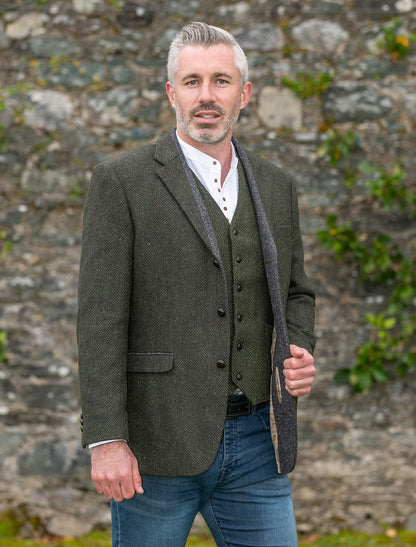 Casement Green Classic Fit Tweed Jacket 