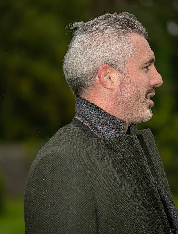 Casement Green Classic Fit Tweed Jacket 