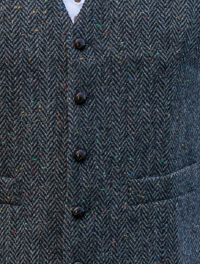 Donegal Tweed Waistcoat - Charcoal