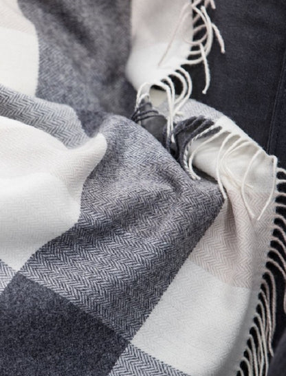 Lambswool Throw - Classic Block Twill 