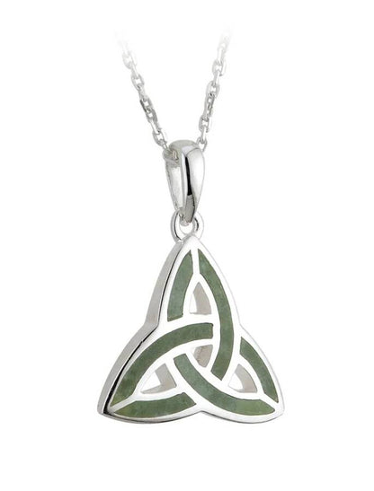 Silver Connemara Marble Trinity Knot Pendant