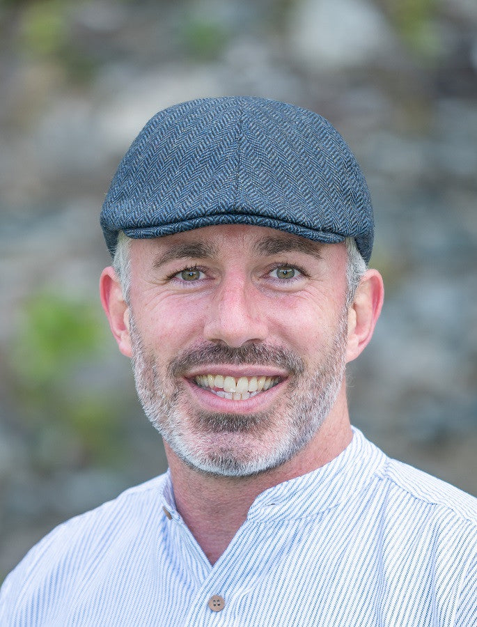 Tweed Duck Bill Panel Cap – Blue Herringbone 