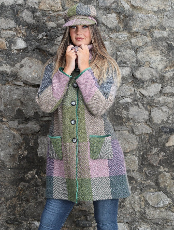 Emma Tweed Herringbone Coat - Donegal Grey 