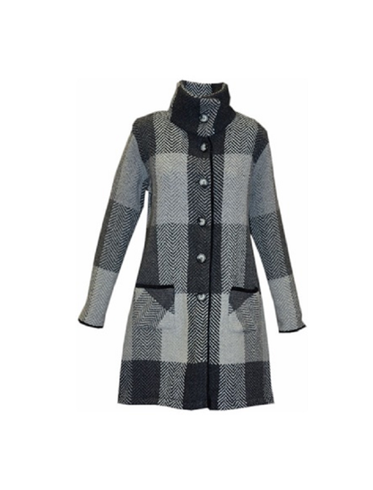 Emma Tweed Herringbone Coat - Donegal Grey 