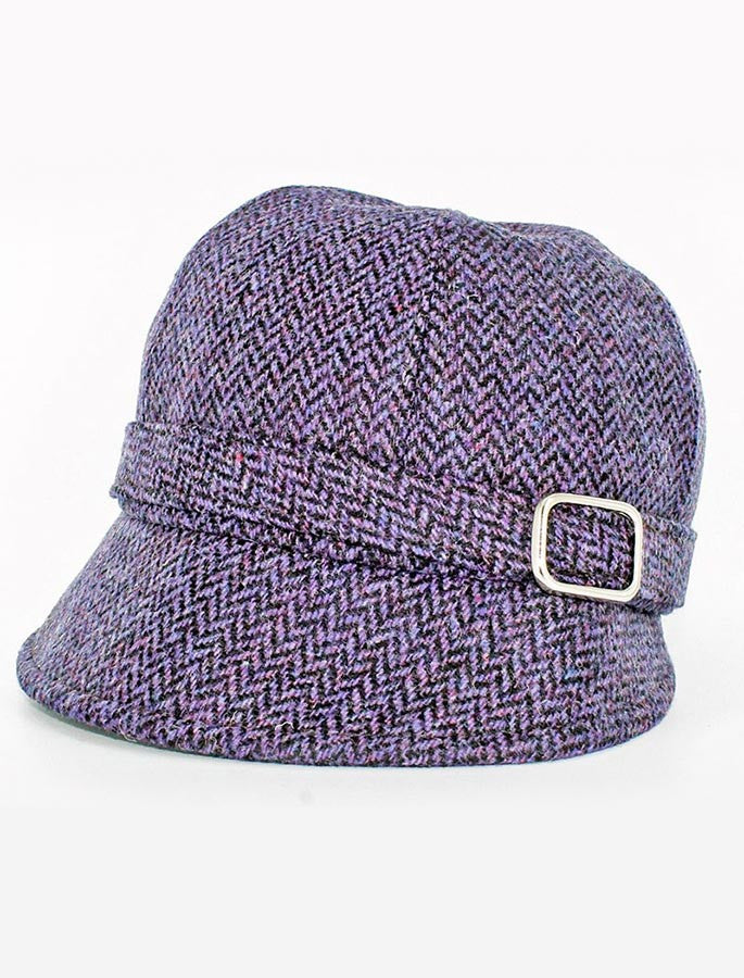 Ladies Tweed Flapper Cap - Purple