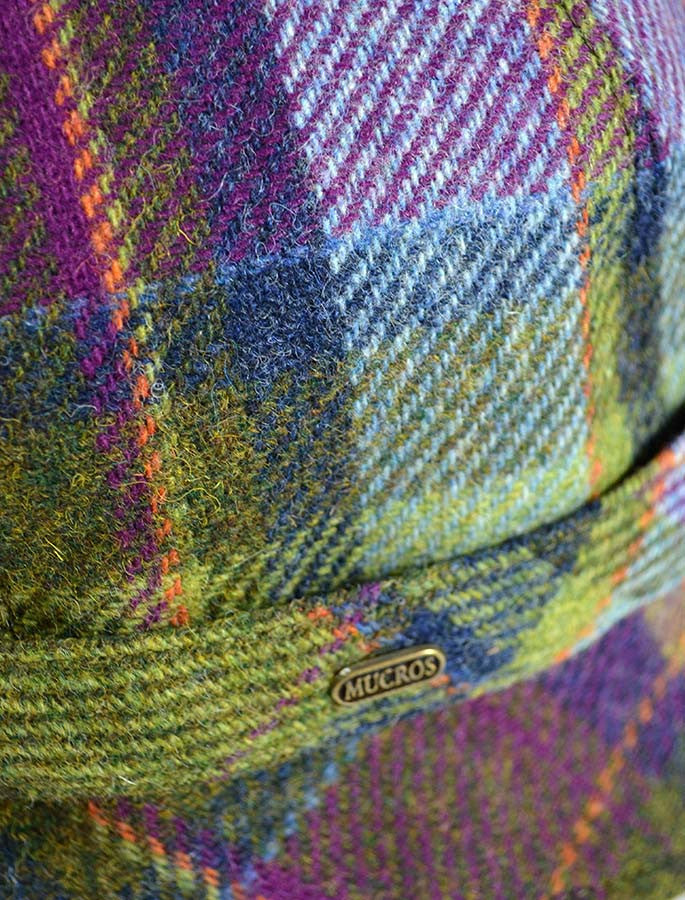 Ladies Tweed Flapper Cap - Multi Vernal Plaid