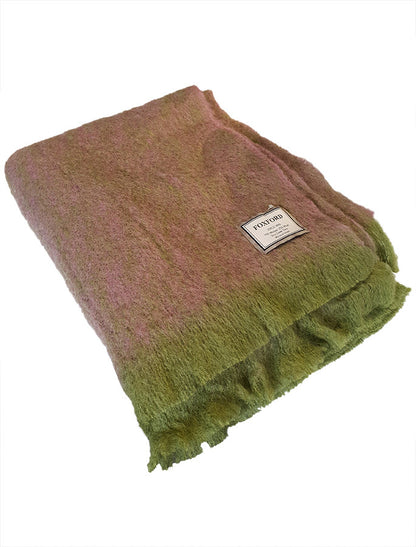 Mohair Throw - Green Purple 