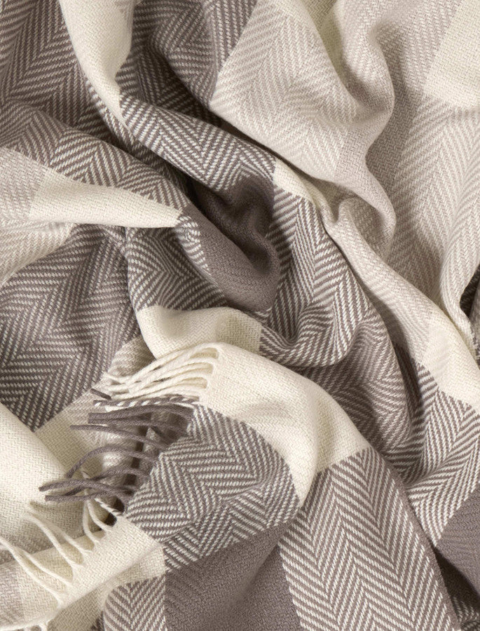 Wool and Cashmere Throw - White Mink