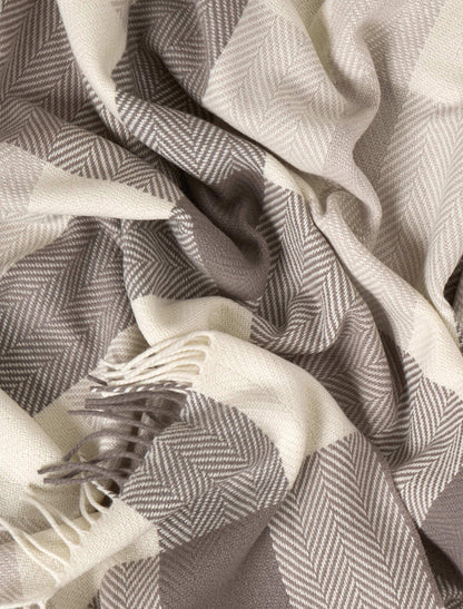 Wool and Cashmere Throw - White Mink