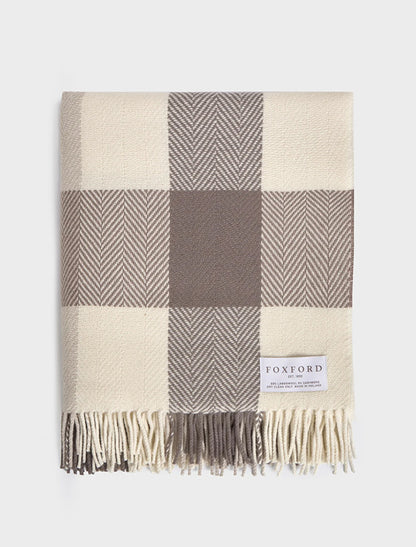 Wool and Cashmere Throw - White Mink