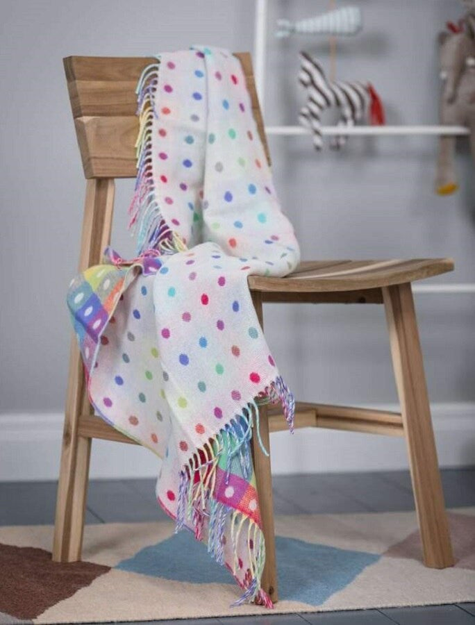 Lambswool Baby Throw - Multi Color Spot 