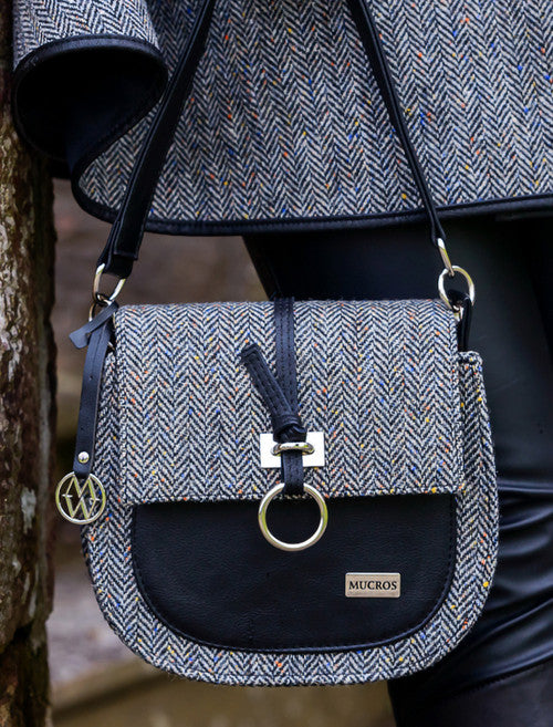 Grace Tweed Bag grey herringbone 