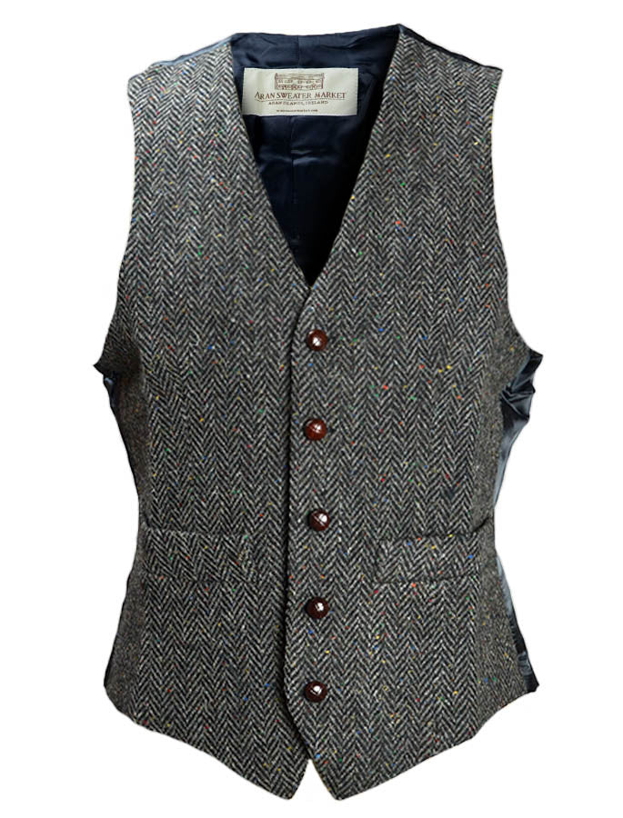 Donegal Tweed Waistcoat - Charcoal