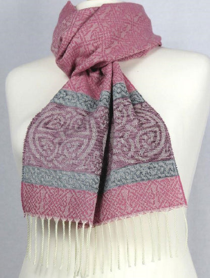 Celtic Border Pattern Scarf - Ice Pink 