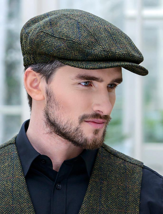  Kerry Tweed Flat Cap - Forest Green
