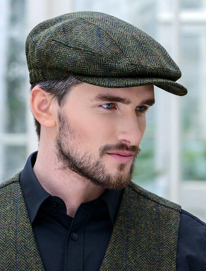 Kerry Tweed Flat Cap - Forest Green
