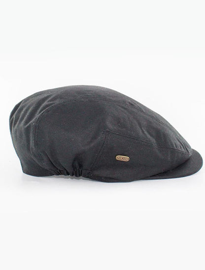 Kerry Wax Flat Cap - Black
